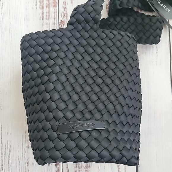 Naghedi Laguna Crossbody Purse Bag Onyx NEW NWT Handwoven Neoprene - Picture 8 of 12